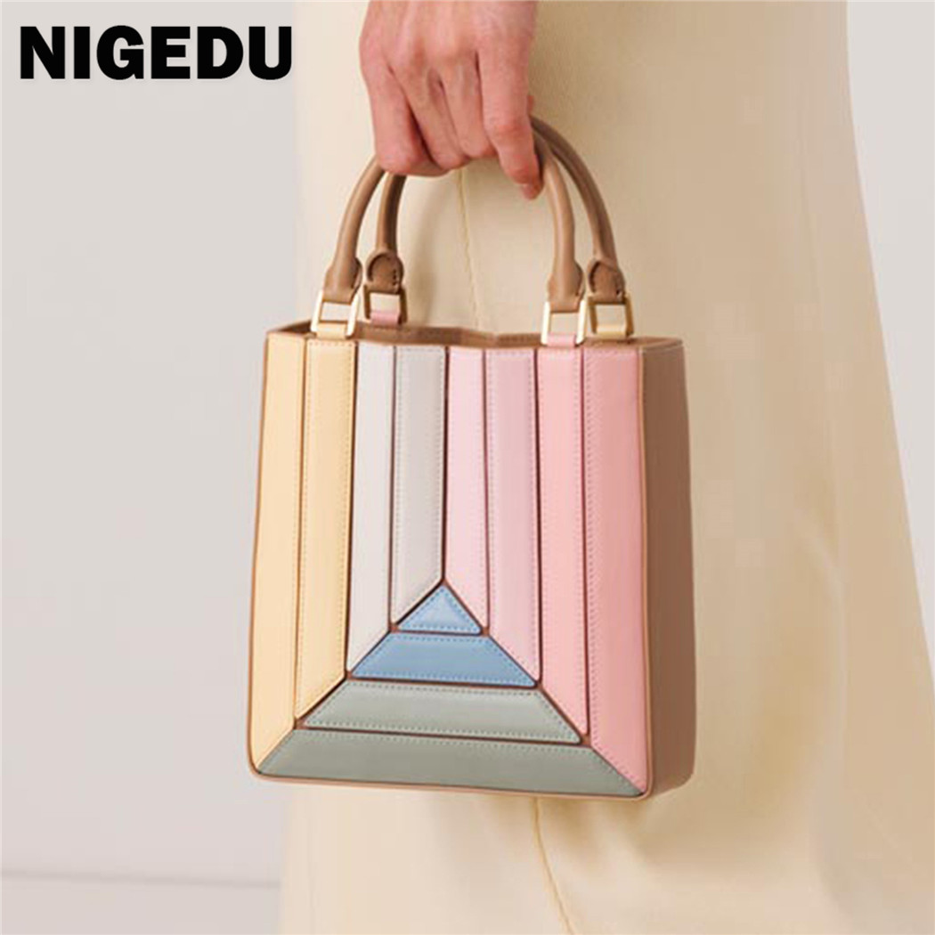 Interior Design Elegant - Brand design panelled women handbag small