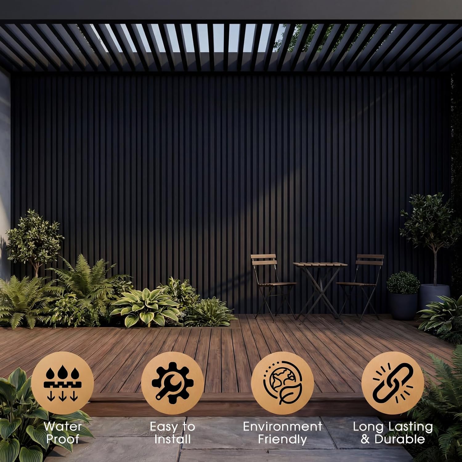 WPC Acoustic Slat Wall Panels  - Wall Panel 3D Texture avis et prix