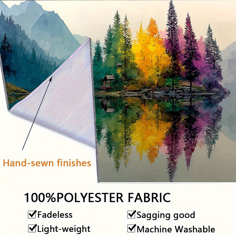 Colorful Forest Lake Wall Mura - Interior Design Landscape avis et prix