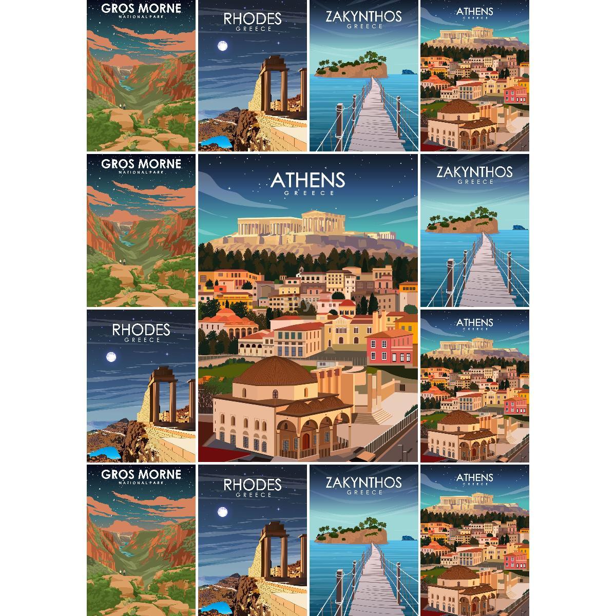 Vintage Athens Greece Travel P - Interior Design Landscape avis et prix