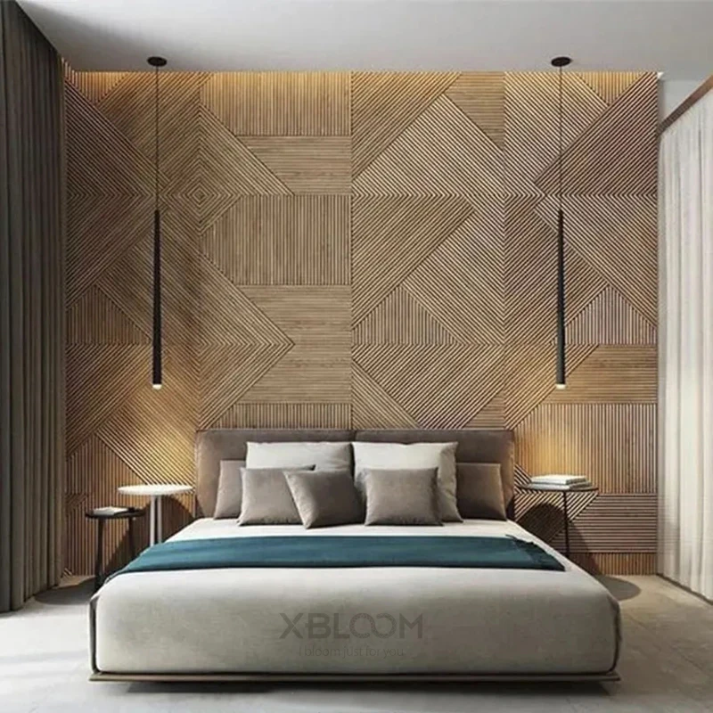 12pcs 50cm 3D wall decor Wood  - Wall Panel 3D Texture avis et prix
