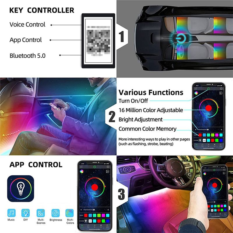 A30F-Car LED Lights Interior S - Interior Design Apps avis et prix
