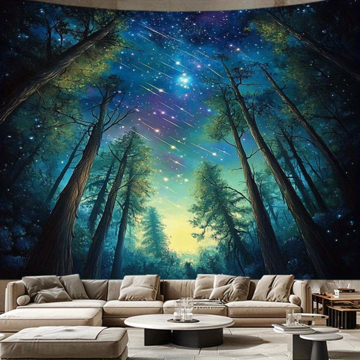 Starry Night Forest Sky Wall T - Interior Design Landscape avis et prix