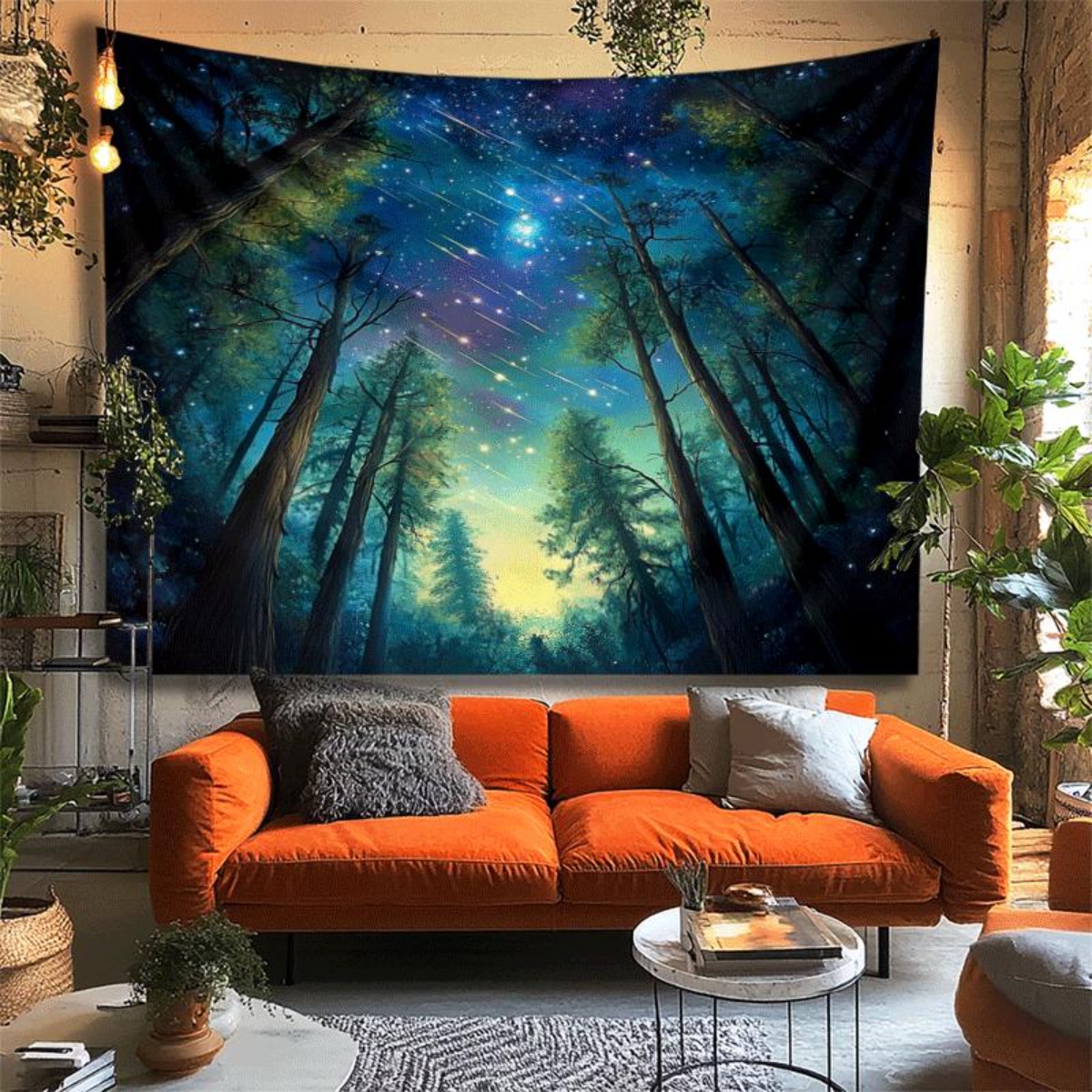 Starry Night Forest Sky Wall T - Interior Design Landscape avis et prix