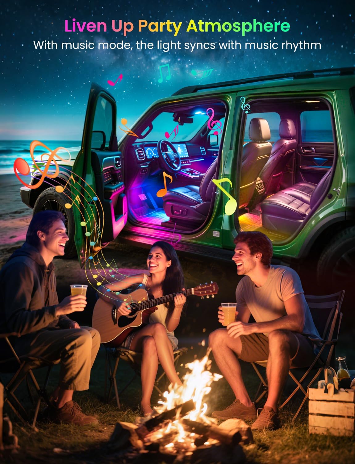 72 LED RGB+IC Car Interior Lig - Interior Design Apps avis et prix