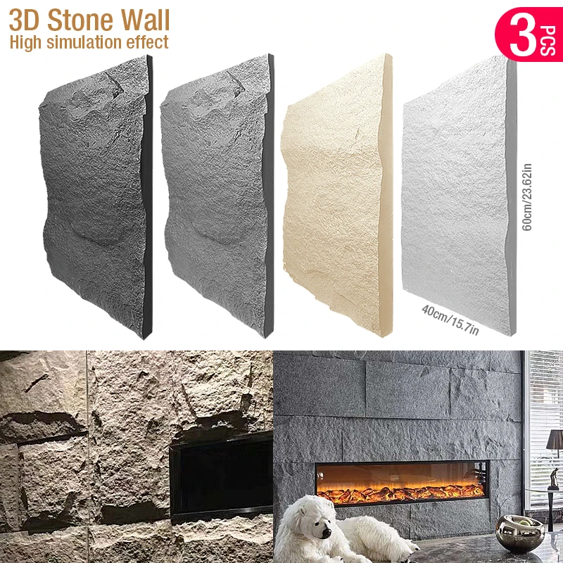60x40cm box stone texture 3D w - Wall Panel 3D Texture avis et prix