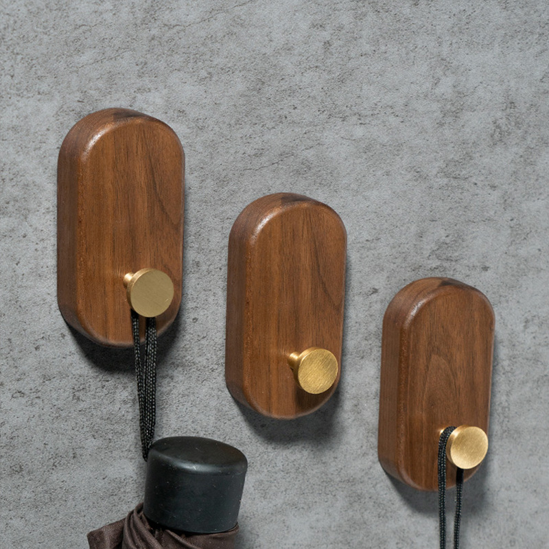 2/1pcs Walnut Wood Brass Hook  - Interior Design Product avis et prix