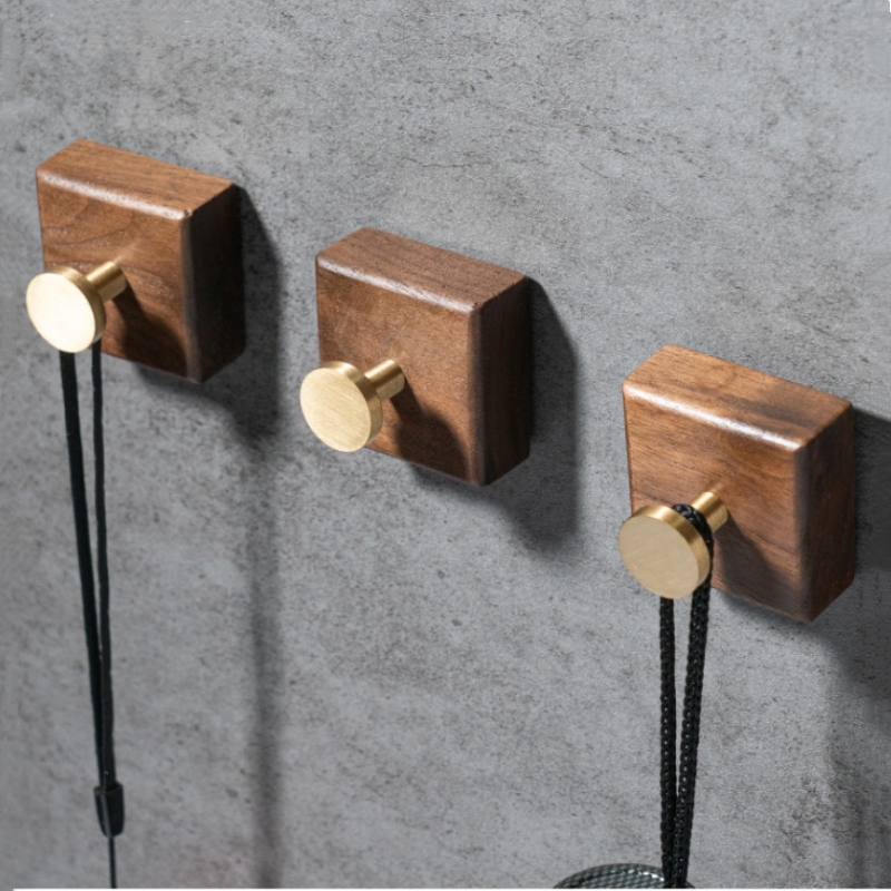 2/1pcs Walnut Wood Brass Hook  - Interior Design Product avis et prix