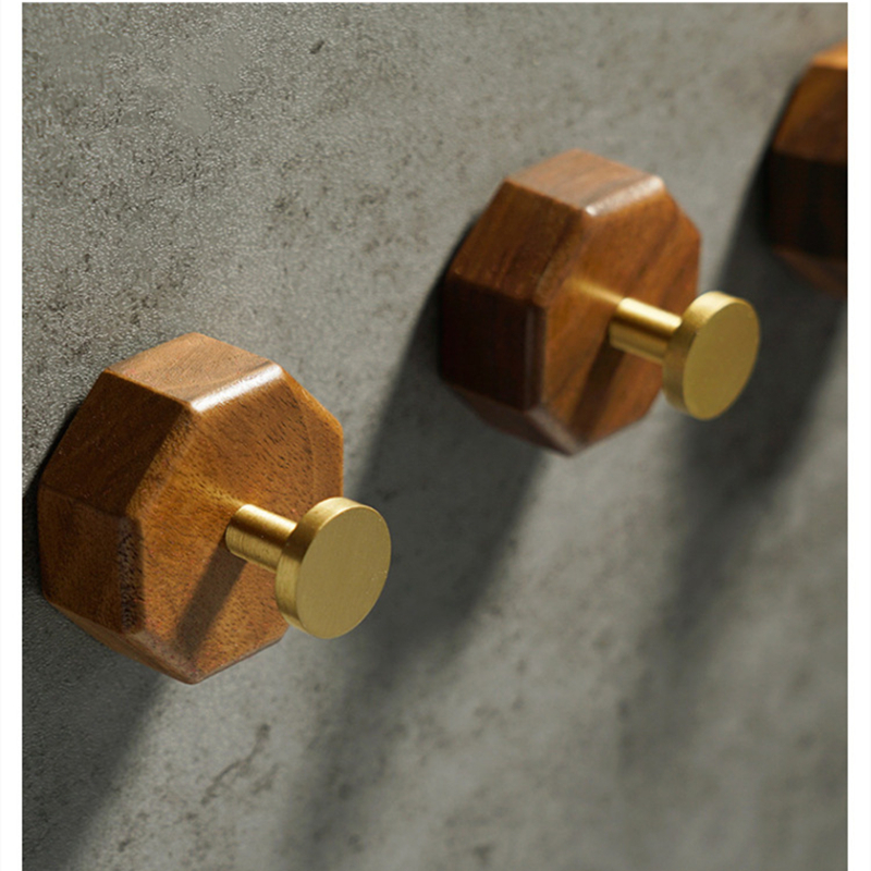 2/1pcs Walnut Wood Brass Hook  - Interior Design Product avis et prix