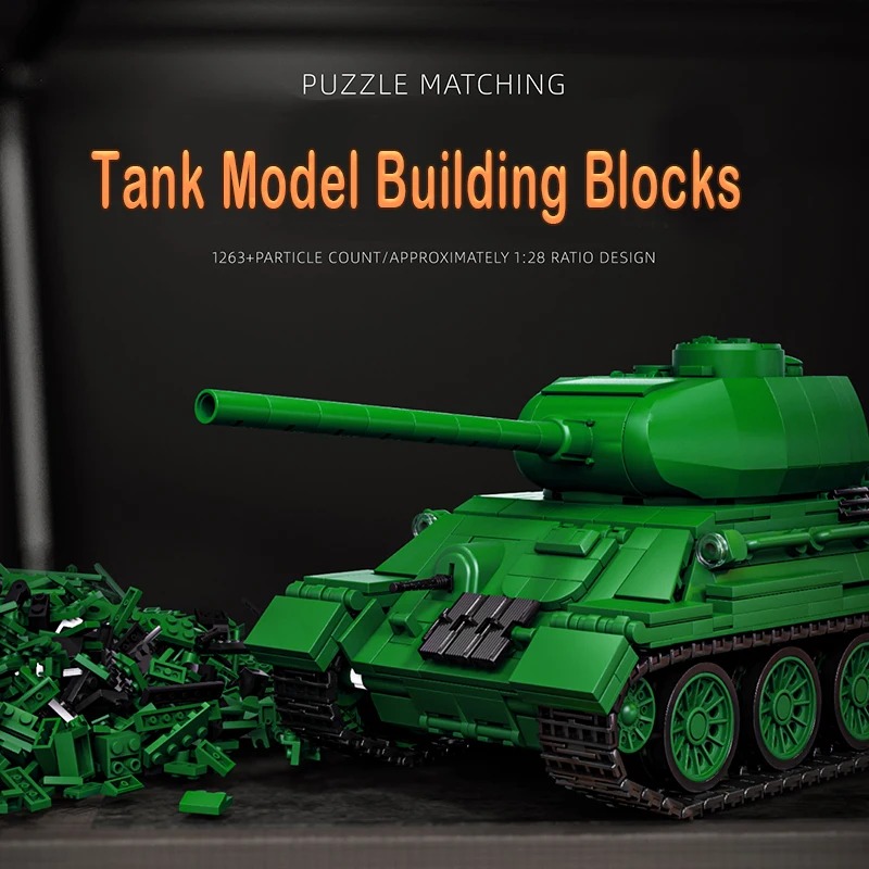 T34-85 Tank Model Kit - 1263PC - Interior Design Build avis et prix