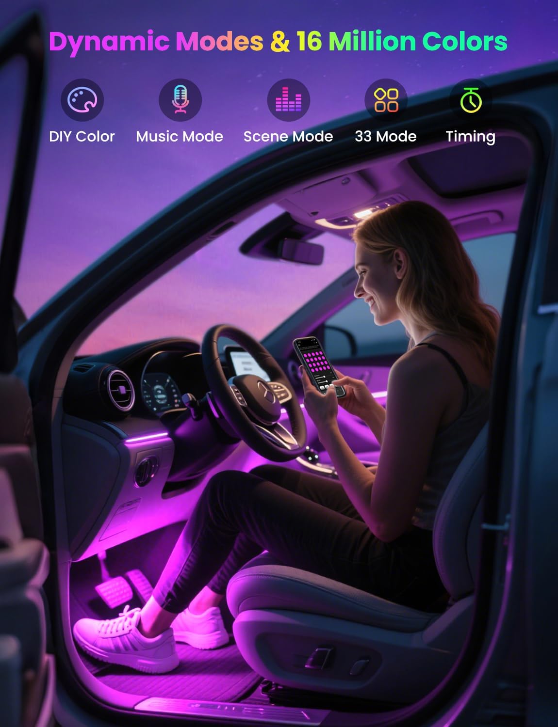 RGB 48 LED Car Interior Lights - Interior Design Apps avis et prix