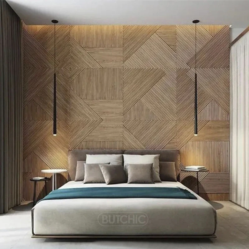 12pcs 50cm 3D wall decor Wood  - Wall Panel 3D Texture avis et prix