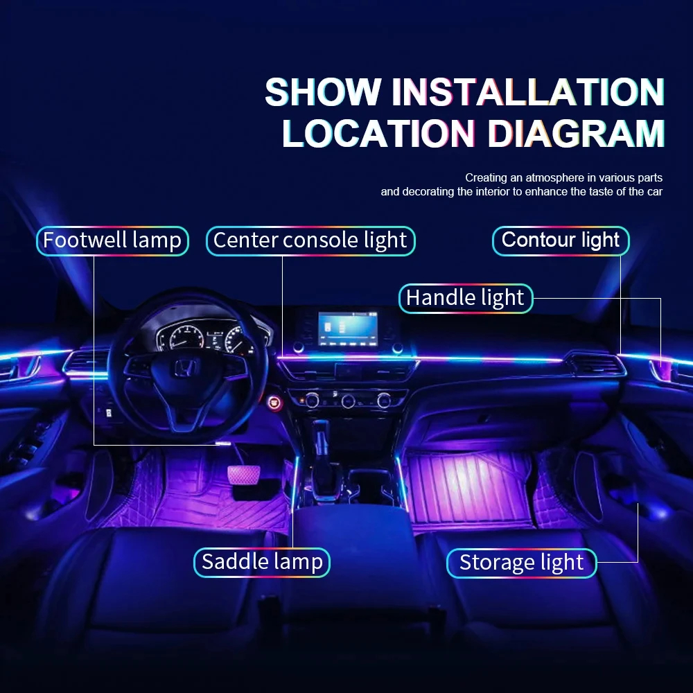 6 in 1 Exclusive Car LED Inter - Interior Design Apps avis et prix