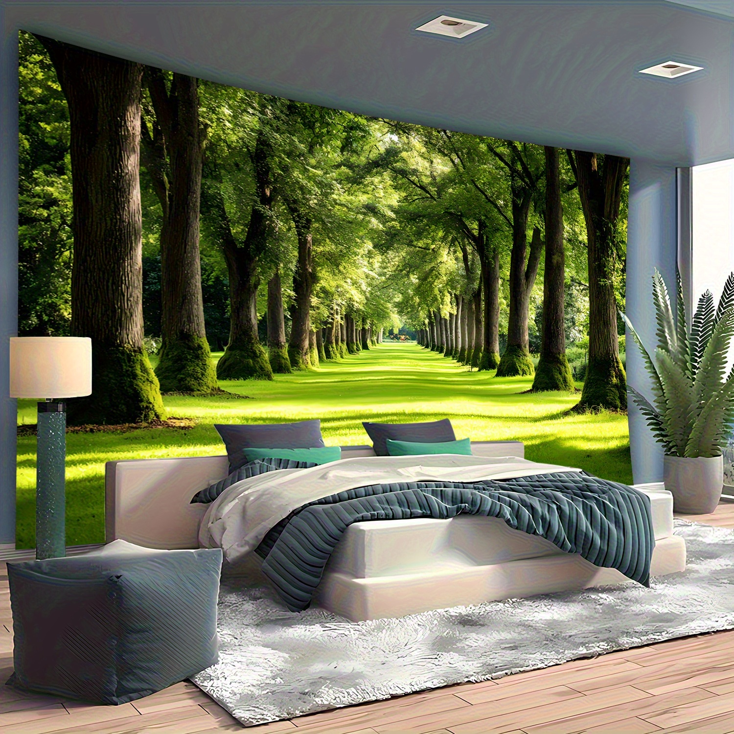 Green Forest Path Wall Mural T - Interior Design Landscape avis et prix