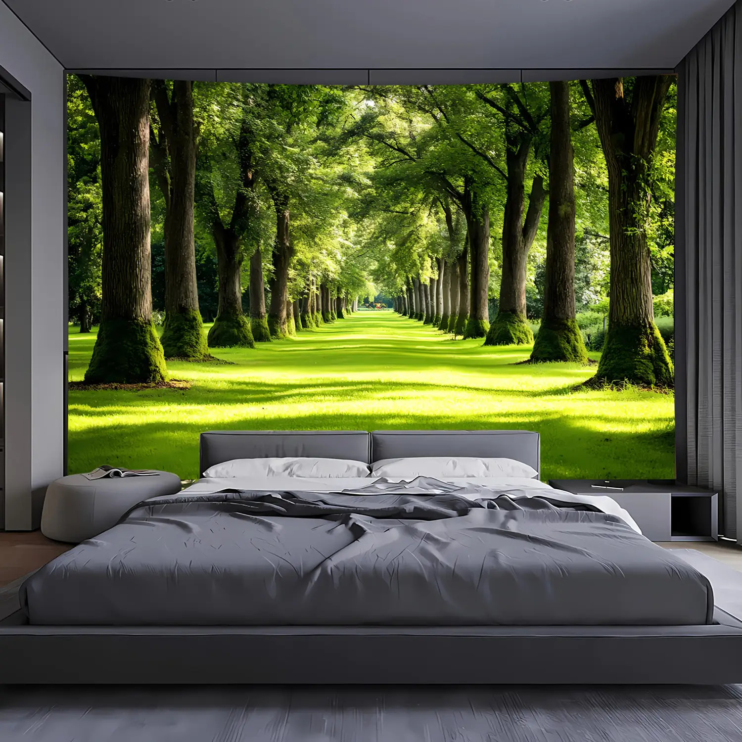 Green Forest Path Wall Mural T - Interior Design Landscape avis et prix