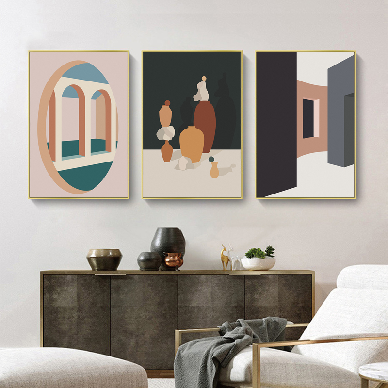 Retro Morandi Building Canvas  - Interior Design Build avis et prix