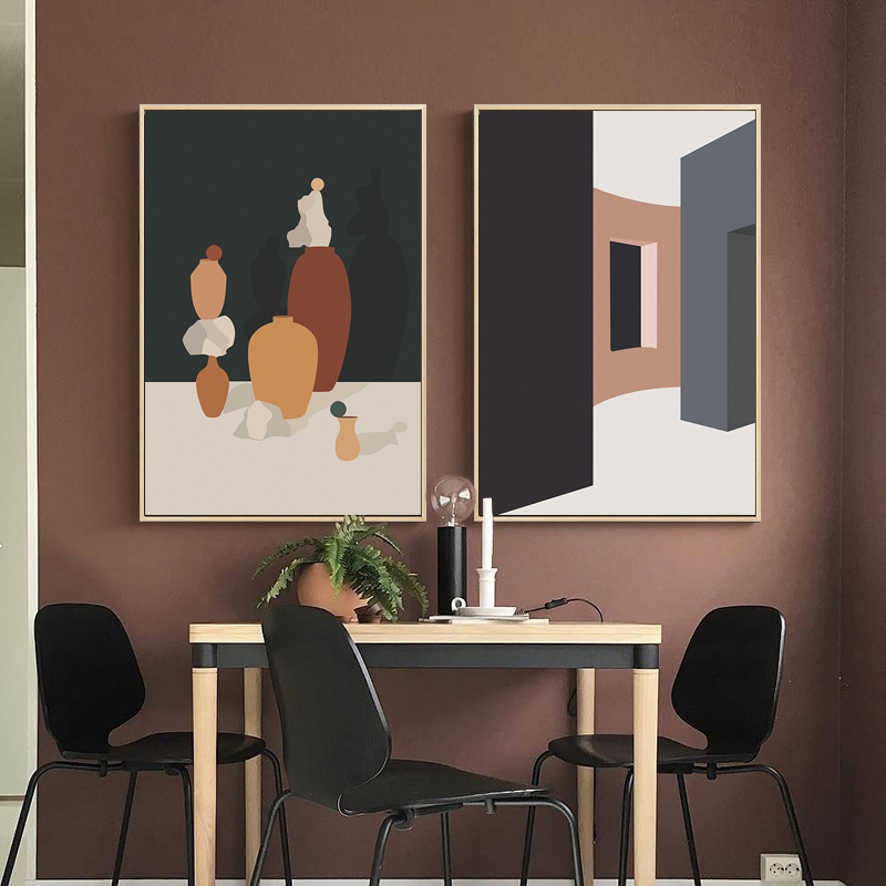Retro Morandi Building Canvas  - Interior Design Build avis et prix