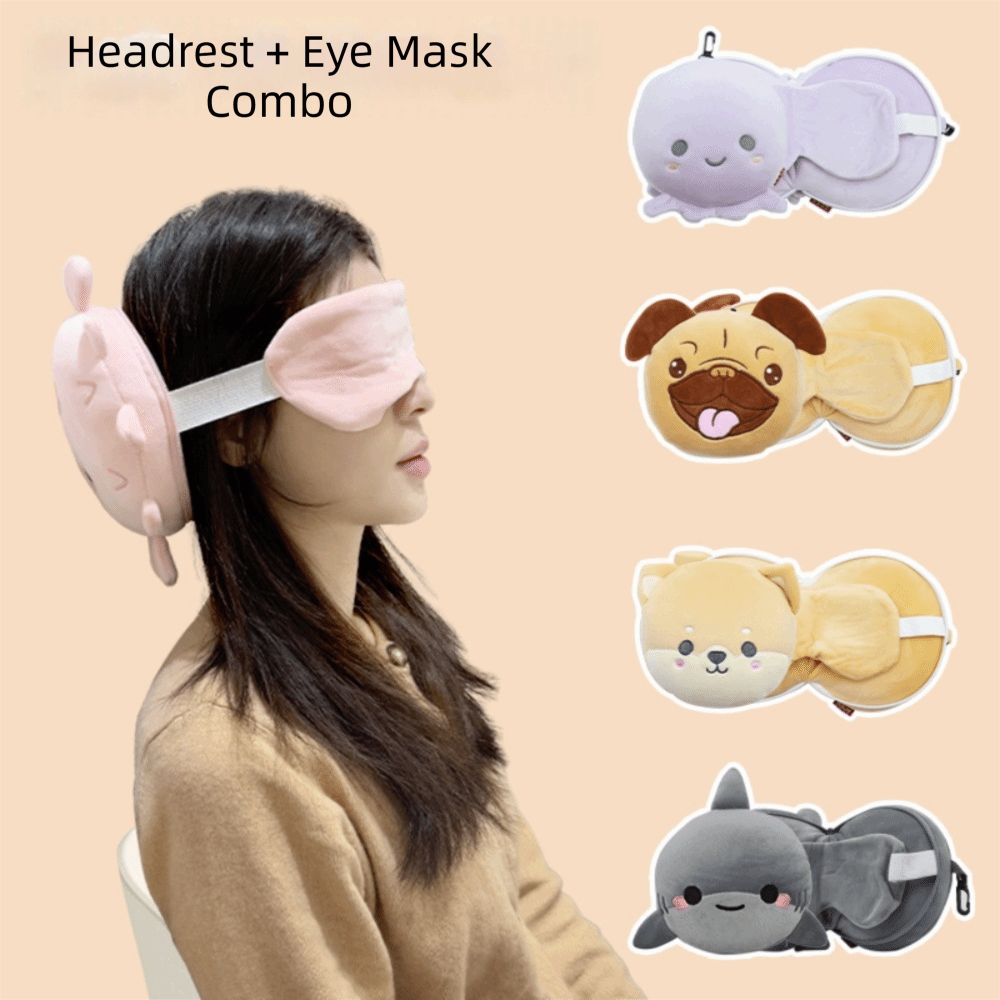 Cute 2 in 1 Neck Pillow Cartoo - Velvet Cushion Cover avis et prix