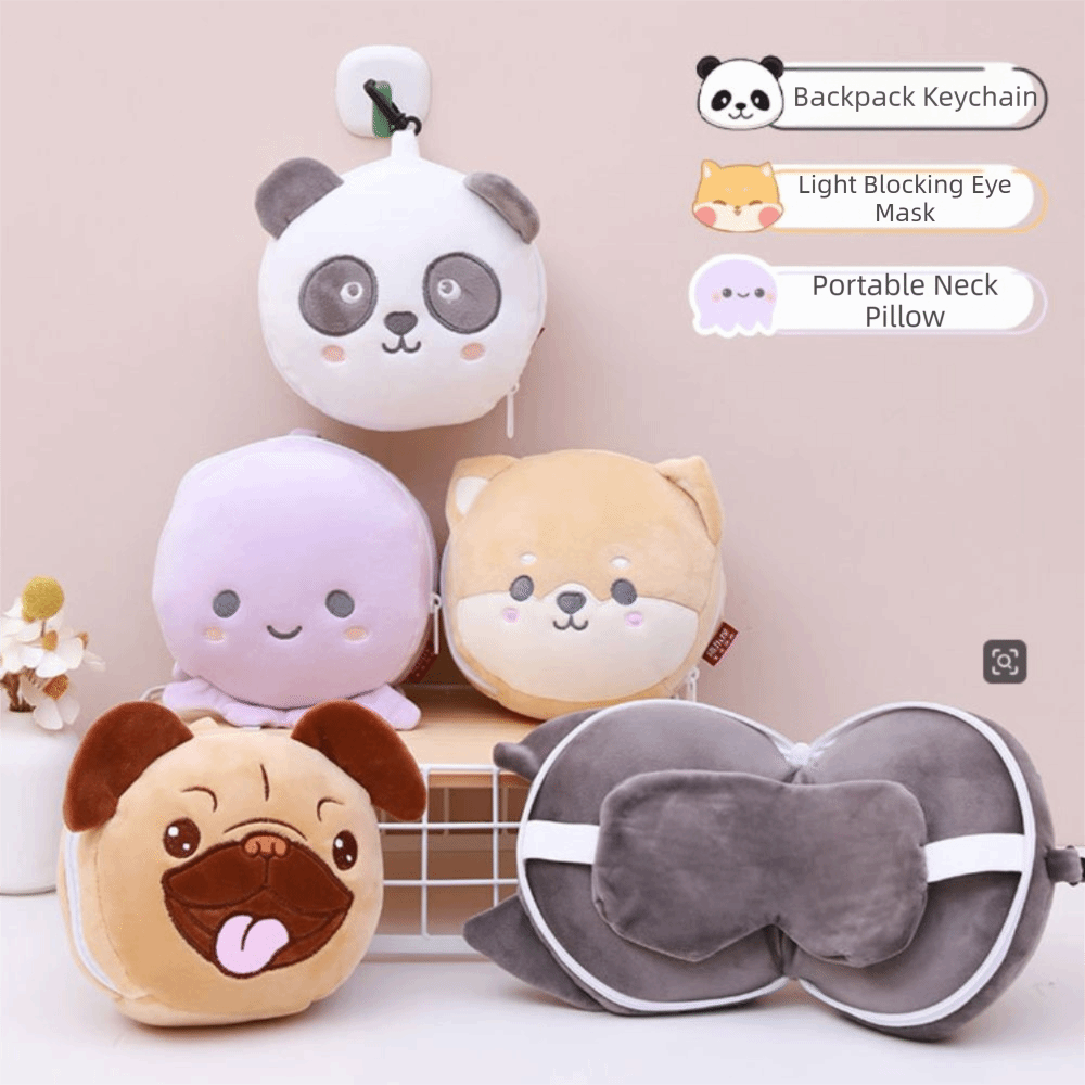 Cute 2 in 1 Neck Pillow Cartoo - Velvet Cushion Cover avis et prix