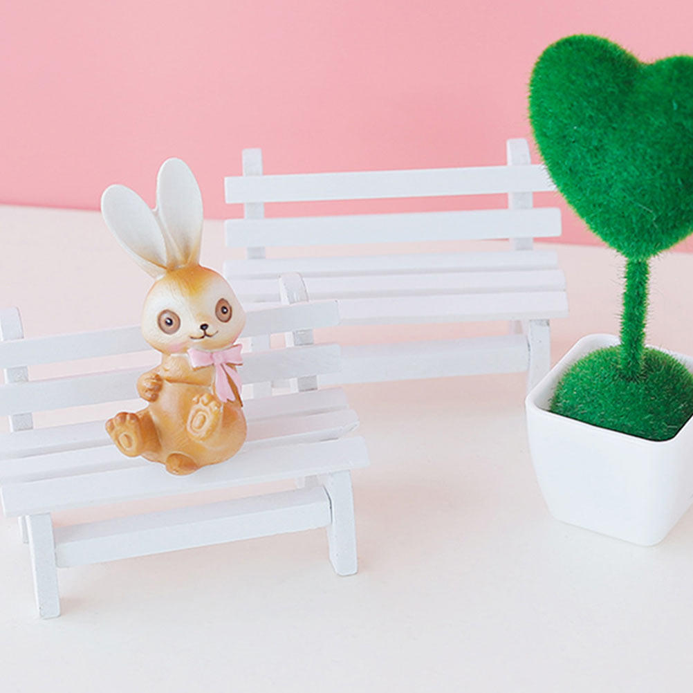 6Pcs Wooden Mini Bench Ornamen - Interior Design Landscape avis et prix