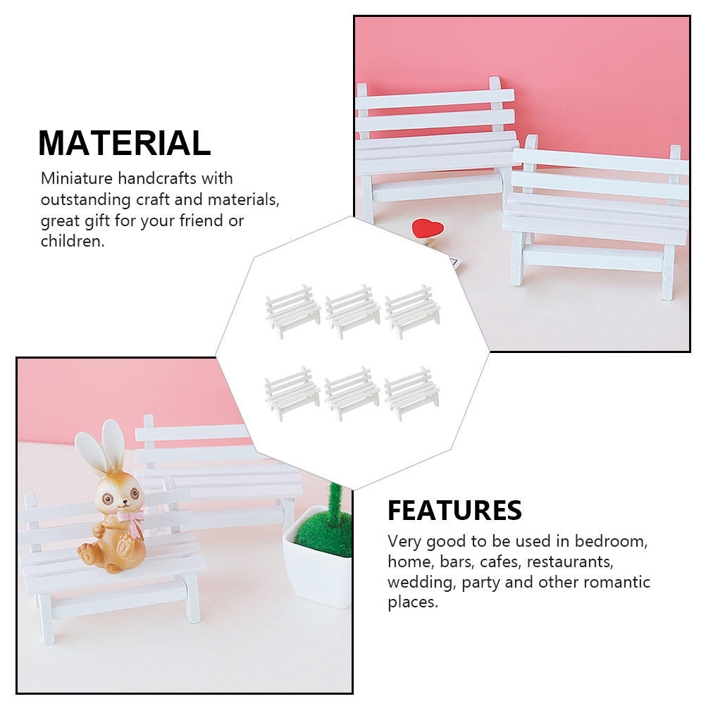 6Pcs Wooden Mini Bench Ornamen - Interior Design Landscape avis et prix