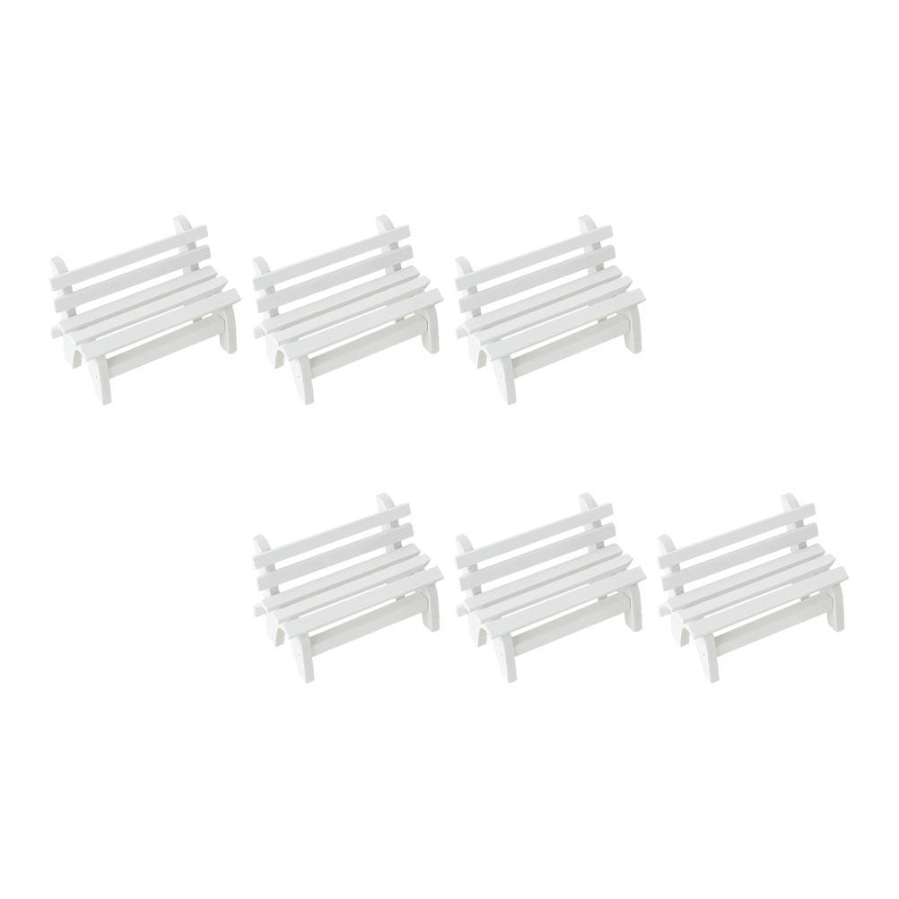 6Pcs Wooden Mini Bench Ornamen - Interior Design Landscape avis et prix